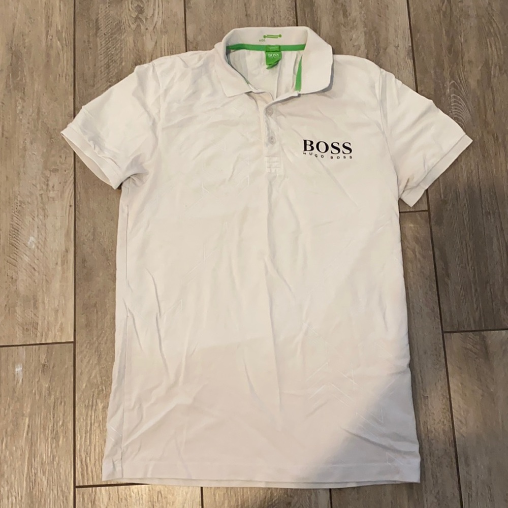 White Hugo boss golf shirt/polo
